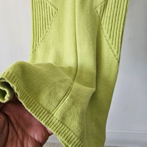 Soft Lime BodyCon Viscose Peek-A-Boo Knit Dress - Picture 7 of 8
